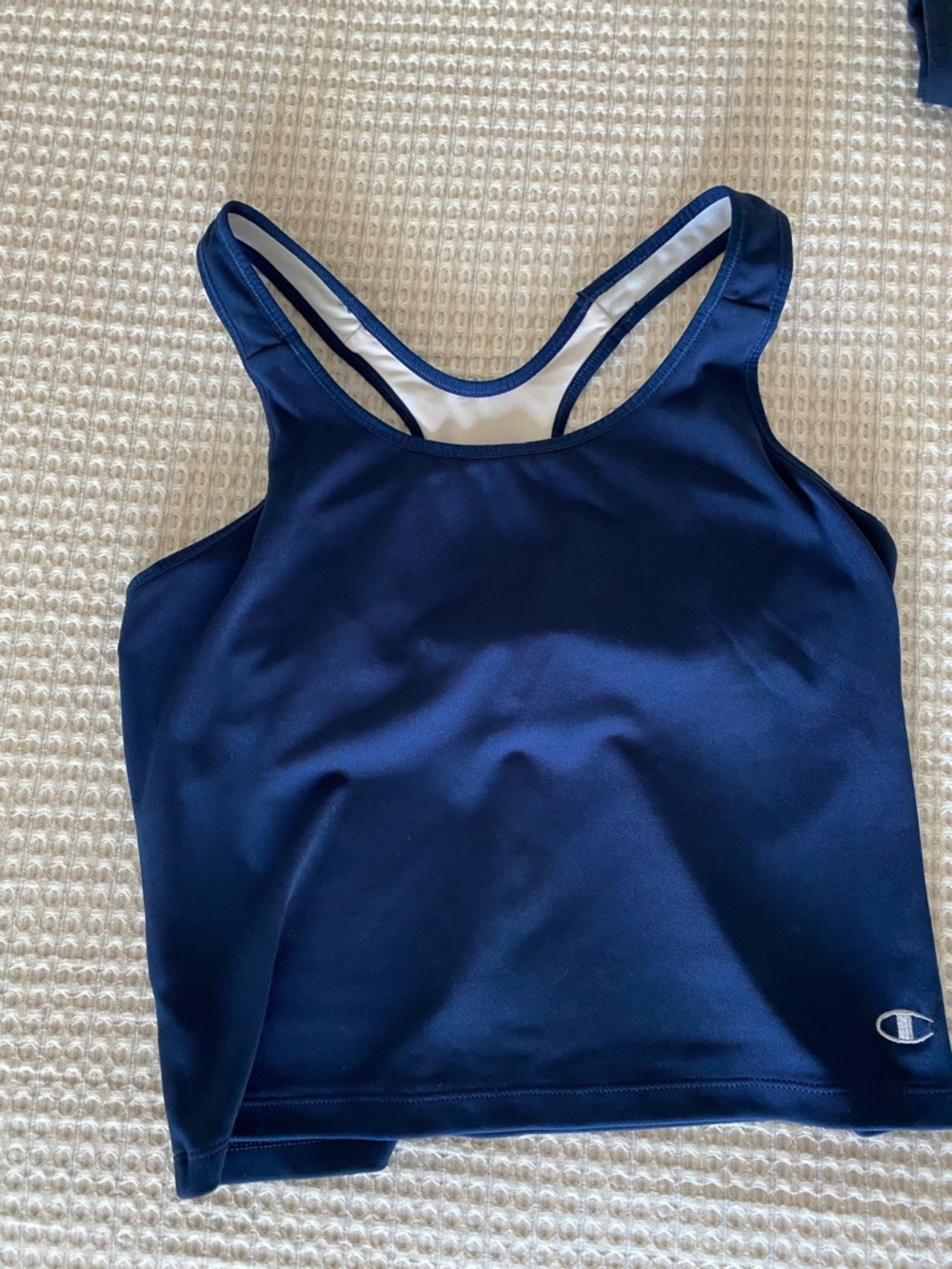 Champion Navy Blue Racerback Crop Top